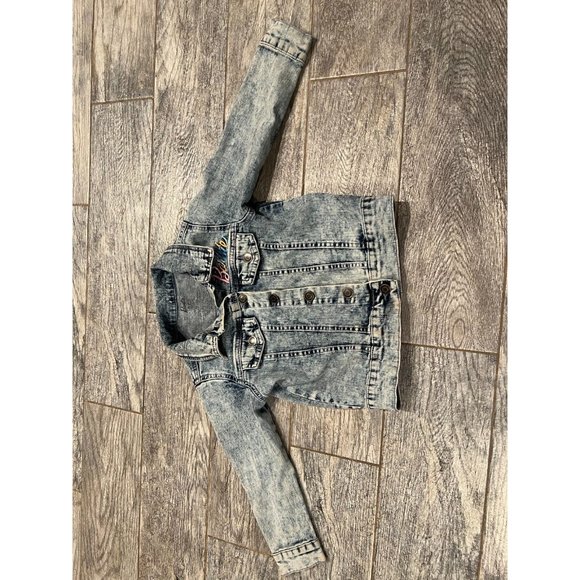 Barbie Denim Jean Jacket Girls XS Extra Small 4 5 Embroidered Barbiecore‎ Coat - Picture 10 of 10